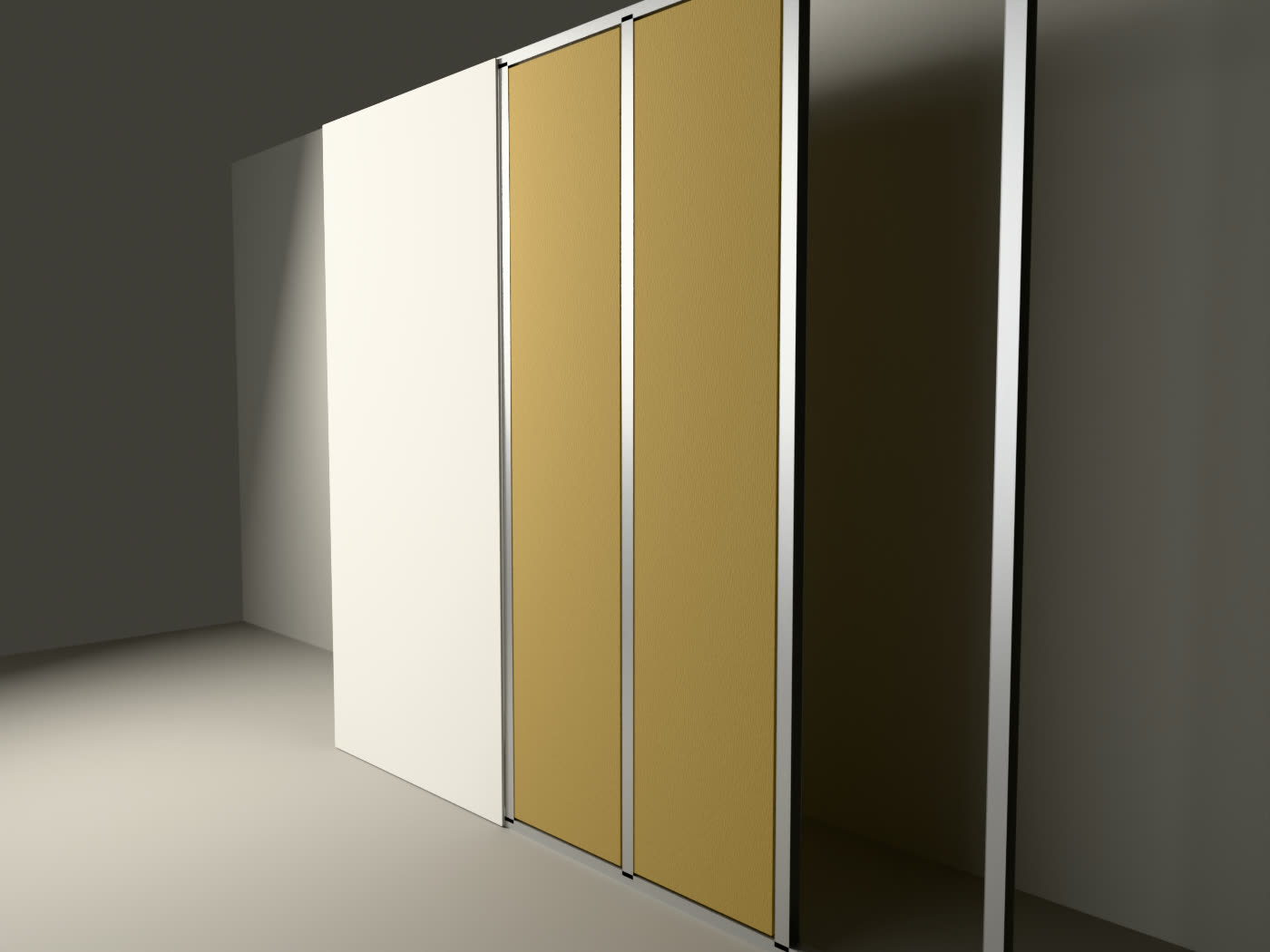 Metallständerwand mit Gipsplatte und Dämmwolle (Darstellung)